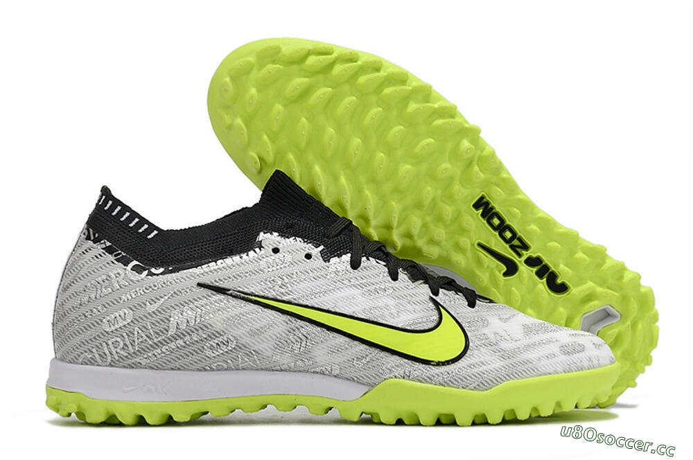 Unisex Nike Air Zoom Mercurial Vapor 15 Elite TF Artificial Turf Low-Tops Football Shoes - Silver/Yellow/Black 2
