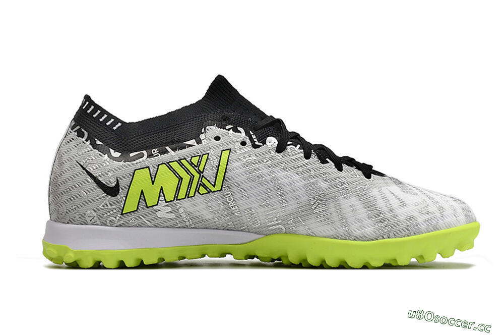Unisex Nike Air Zoom Mercurial Vapor 15 Elite TF Artificial Turf Low-Tops Football Shoes - Silver/Yellow/Black 5