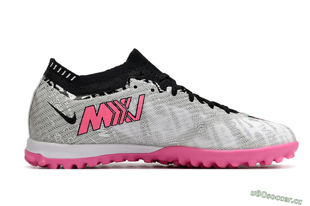 Unisex Nike Air Zoom Mercurial Vapor 15 Elite TF Artificial Turf Low-Tops Football Shoes - Silver/Pink/Black 4