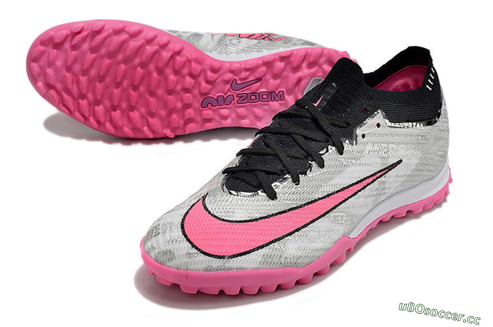 Unisex Nike Air Zoom Mercurial Vapor 15 Elite TF Artificial Turf Low-Tops Football Shoes - Silver/Pink/Black 3