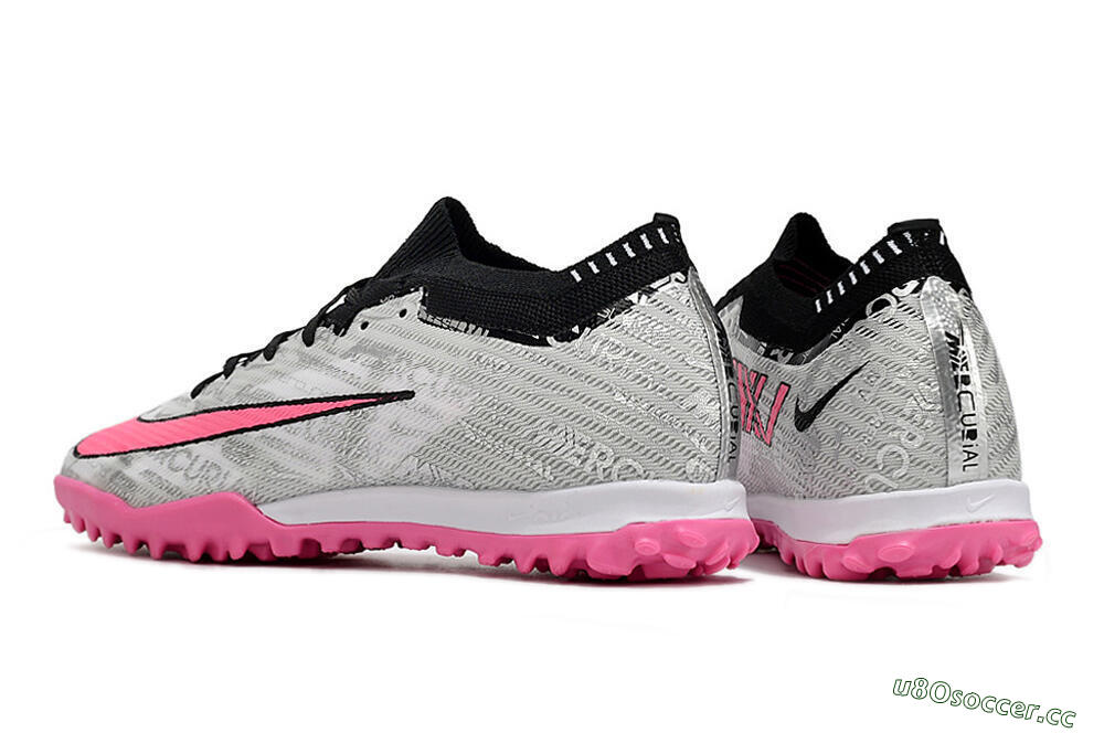Unisex Nike Air Zoom Mercurial Vapor 15 Elite TF Artificial Turf Low-Tops Football Shoes - Silver/Pink/Black 5