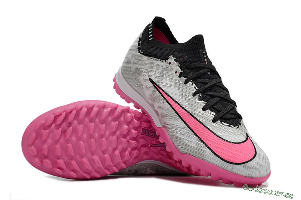 Unisex Nike Air Zoom Mercurial Vapor 15 Elite TF Artificial Turf Low-Tops Football Shoes - Silver/Pink/Black 1