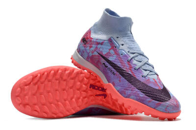 Unisex Nike Air Zoom Mercurial Superfly 9 Elite TF Artificial Turf High-Tops Football Shoes - Jade/Purple/Red