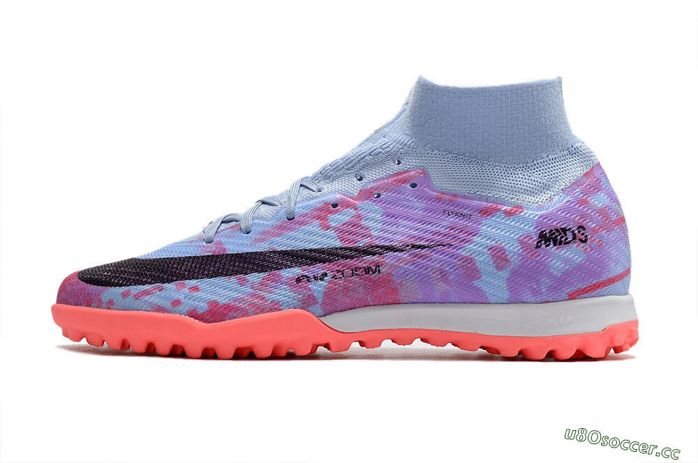 Unisex Nike Air Zoom Mercurial Superfly 9 Elite TF Artificial Turf High-Tops Football Shoes - Jade/Purple/Red 0