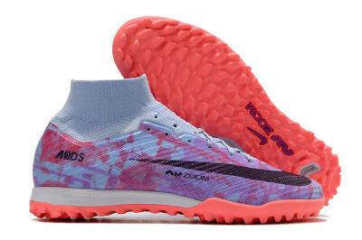 Unisex Nike Air Zoom Mercurial Superfly 9 Elite TF Artificial Turf High-Tops Football Shoes - Jade/Purple/Red