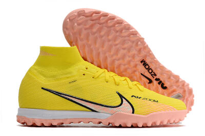 Unisex Nike Air Zoom Mercurial Superfly 9 Elite TF Artificial Turf High-Tops Football Shoes - Yellow/Pink/Black