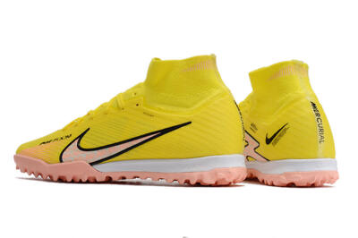 Unisex Nike Air Zoom Mercurial Superfly 9 Elite TF Artificial Turf High-Tops Football Shoes - Yellow/Pink/Black