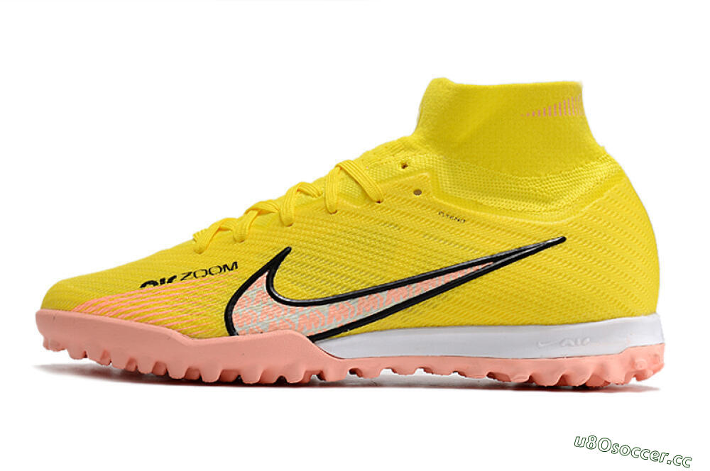 Unisex Nike Air Zoom Mercurial Superfly 9 Elite TF Artificial Turf High-Tops Football Shoes - Yellow/Pink/Black 0