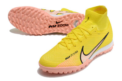 Unisex Nike Air Zoom Mercurial Superfly 9 Elite TF Artificial Turf High-Tops Football Shoes - Yellow/Pink/Black