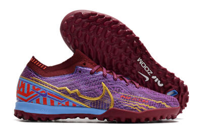 Unisex Nike Air Zoom Mercurial Vapor 15 Elite TF Artificial Turf Low-Tops Football Shoes - Purple/Gold/Blue