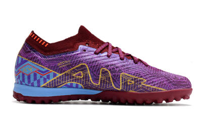 Unisex Nike Air Zoom Mercurial Vapor 15 Elite TF Artificial Turf Low-Tops Football Shoes - Purple/Gold/Blue