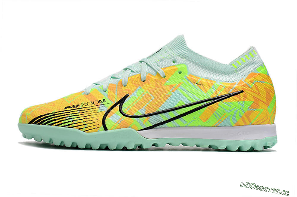 Unisex Nike Air Zoom Mercurial Vapor 15 Elite TF Artificial Turf Low-Tops Football Shoes - Jade/Yellow/Black 0