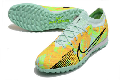 Unisex Nike Air Zoom Mercurial Vapor 15 Elite TF Artificial Turf Low-Tops Football Shoes - Jade/Yellow/Black