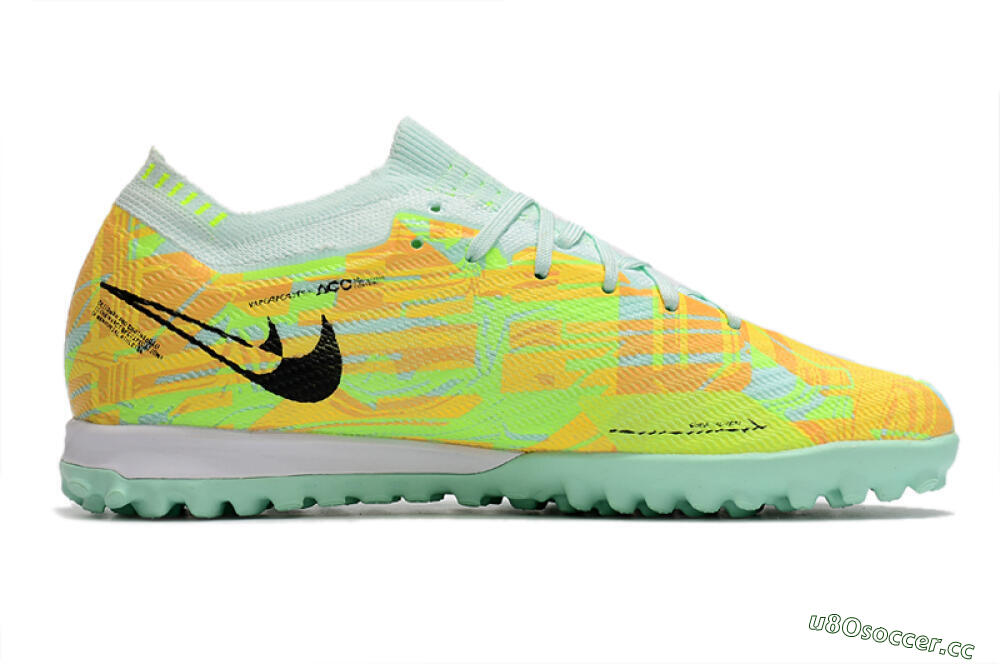 Unisex Nike Air Zoom Mercurial Vapor 15 Elite TF Artificial Turf Low-Tops Football Shoes - Jade/Yellow/Black 4