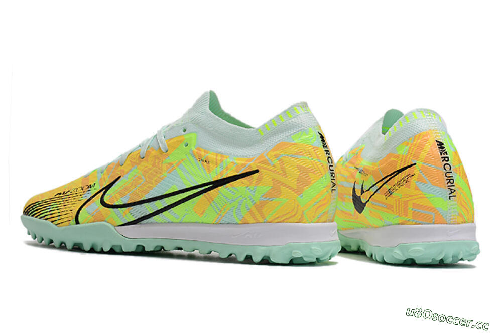 Unisex Nike Air Zoom Mercurial Vapor 15 Elite TF Artificial Turf Low-Tops Football Shoes - Jade/Yellow/Black 5