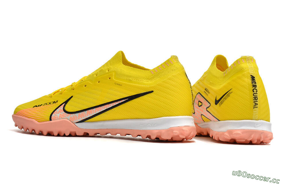 Unisex Nike Air Zoom Mercurial Vapor 15 Elite TF Artificial Turf Low-Tops Football Shoes - Yellow/Pink/Black 5