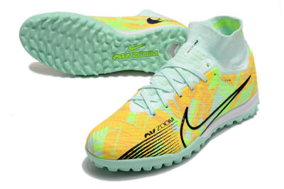 Unisex Nike Air Zoom Mercurial Superfly 9 Elite TF Artificial Turf High-Tops Football Shoes - Jade/Yellow/Black