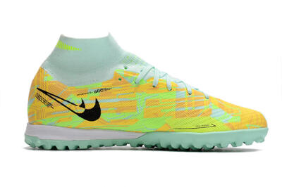 Unisex Nike Air Zoom Mercurial Superfly 9 Elite TF Artificial Turf High-Tops Football Shoes - Jade/Yellow/Black