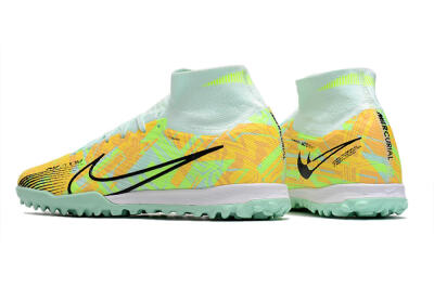 Unisex Nike Air Zoom Mercurial Superfly 9 Elite TF Artificial Turf High-Tops Football Shoes - Jade/Yellow/Black