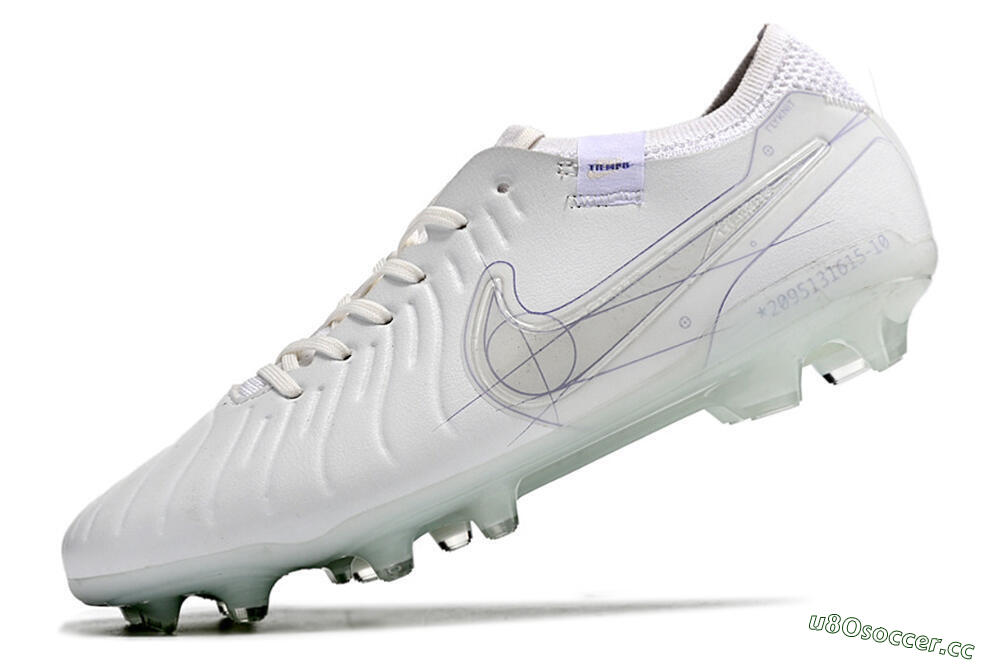 Men's Nike Tiempo Legend 9 Elite FG Firm Ground Low-Tops Football Boots - Beige/Purple 8