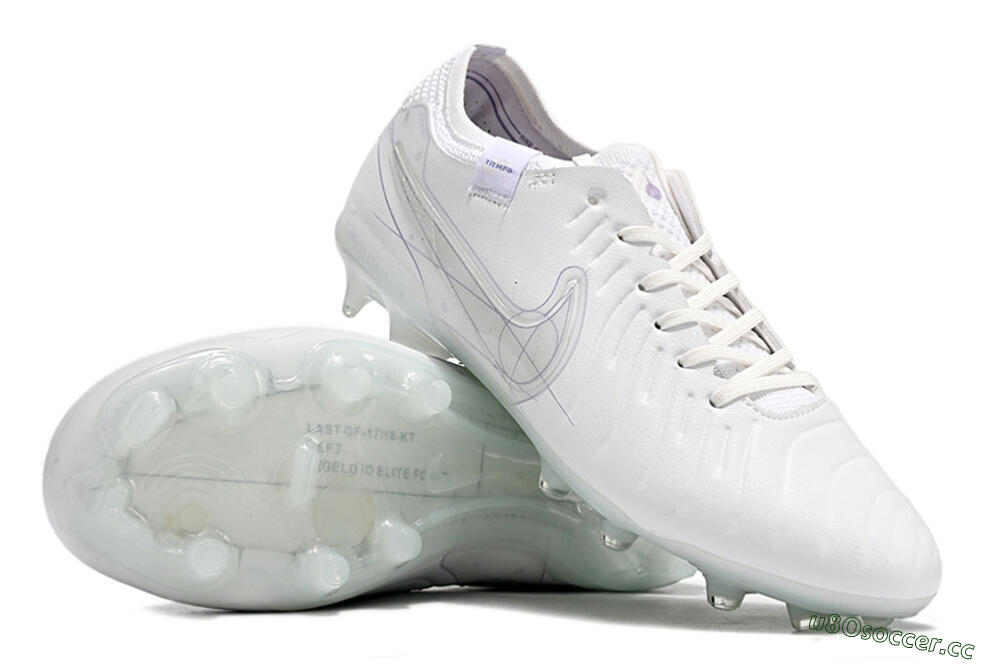 Men's Nike Tiempo Legend 9 Elite FG Firm Ground Low-Tops Football Boots - Beige/Purple 4