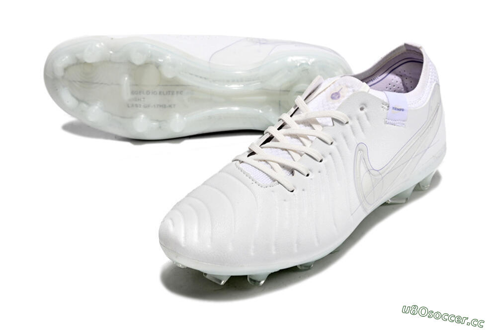 Men's Nike Tiempo Legend 9 Elite FG Firm Ground Low-Tops Football Boots - Beige/Purple 3