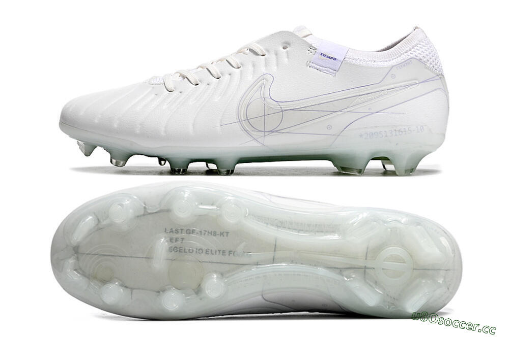 Men's Nike Tiempo Legend 9 Elite FG Firm Ground Low-Tops Football Boots - Beige/Purple 1