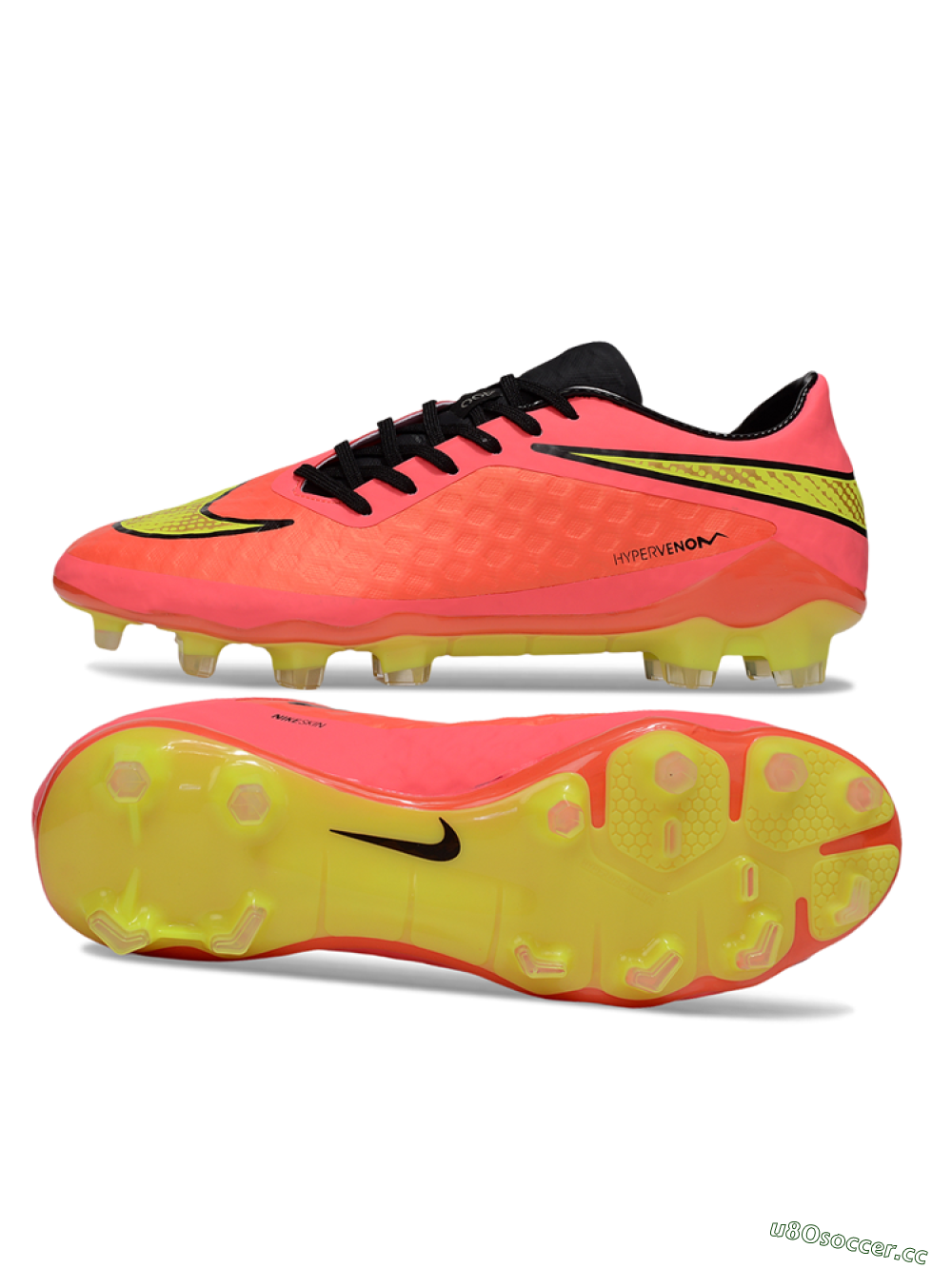 Men's Nike Hypervenom Phantom FG Firm Ground Low-Tops Football Boots - Red/Yellow/Black 1
