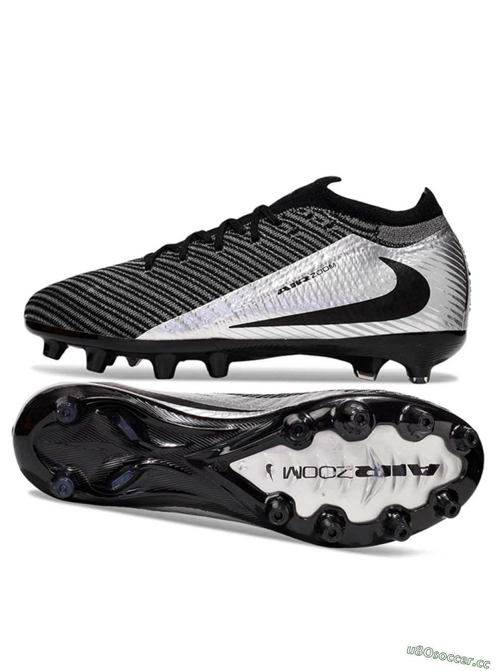 Men's Nike Air Zoom Mercurial Vapor 16 Elite AG Artificial Grass Low-Tops Football Boots - Black/Grey/Silver 1