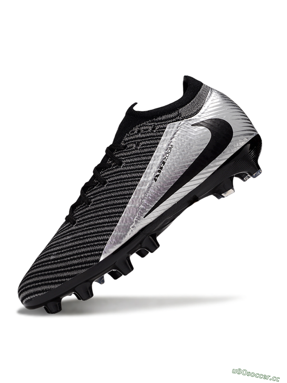 Men's Nike Air Zoom Mercurial Vapor 16 Elite AG Artificial Grass Low-Tops Football Boots - Black/Grey/Silver 5