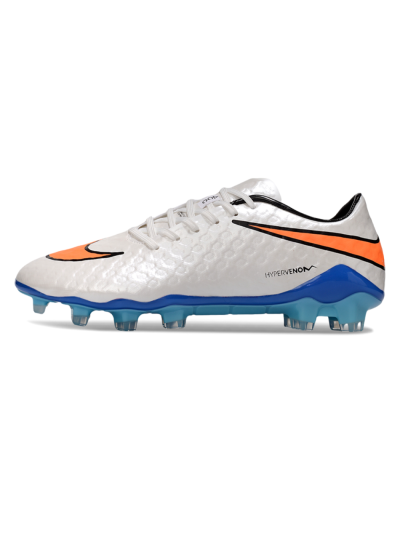 Men's Nike Hypervenom Phantom FG Firm Ground Low-Tops Football Boots - White/Orange/Black
