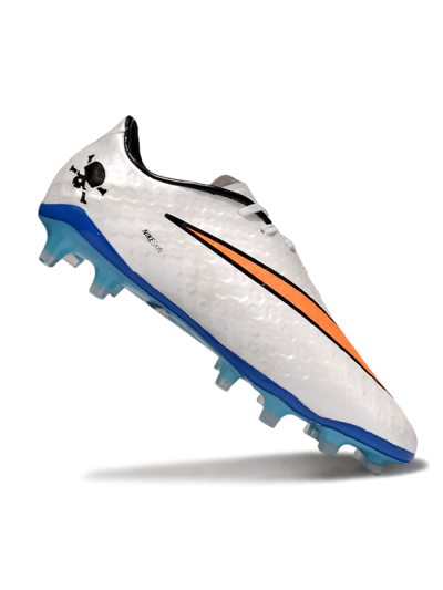 Men's Nike Hypervenom Phantom FG Firm Ground Low-Tops Football Boots - White/Orange/Black