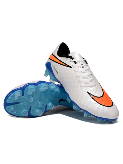 Men's Nike Hypervenom Phantom FG Firm Ground Low-Tops Football Boots - White/Orange/Black