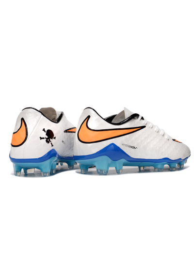 Men's Nike Hypervenom Phantom FG Firm Ground Low-Tops Football Boots - White/Orange/Black