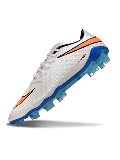 Men's Nike Hypervenom Phantom FG Firm Ground Low-Tops Football Boots - White/Orange/Black
