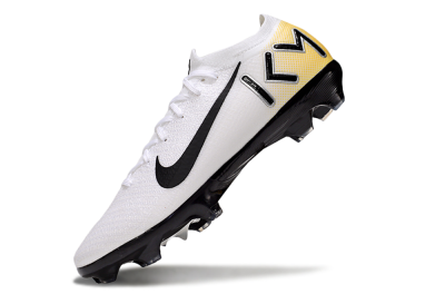 Unisex KM x Nike Air Zoom Mercurial Vapor 16 Elite FG Firm Ground Low-Tops Football Boots - White/Black/Yellow