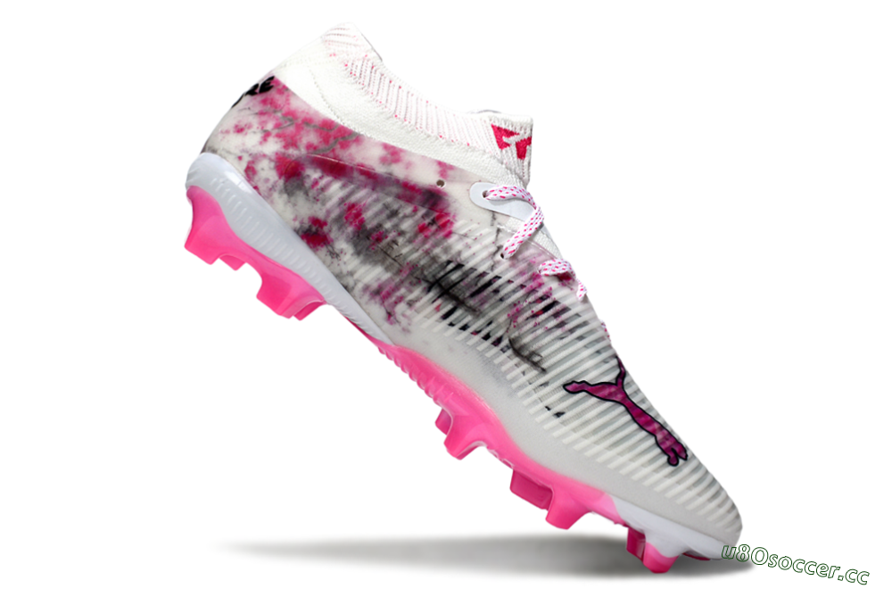 Men's Puma Future 8 Ultimate FG Firm Ground Low-Tops Football Boots - White/Black/Red 4