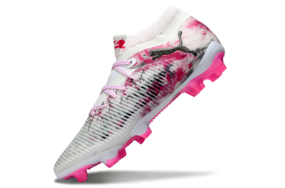 Men's Puma Future 8 Ultimate FG Firm Ground Low-Tops Football Boots - White/Black/Red