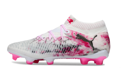Men's Puma Future 8 Ultimate FG Firm Ground Low-Tops Football Boots - White/Black/Red