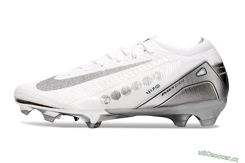 Unisex Nike Air Zoom Mercurial Vapor 16 Elite FG Firm Ground Low-Tops Football Boots - White/Silver/Black 0