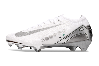 Unisex Nike Air Zoom Mercurial Vapor 16 Elite FG Firm Ground Low-Tops Football Boots - White/Silver/Black