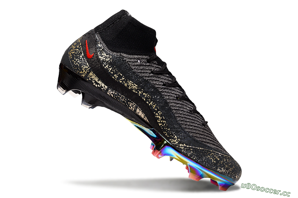 Unisex Nike Air Zoom Mercurial Superfly 10 Elite FG Firm Ground High-Tops Football Boots - Black/Grey/Red 4