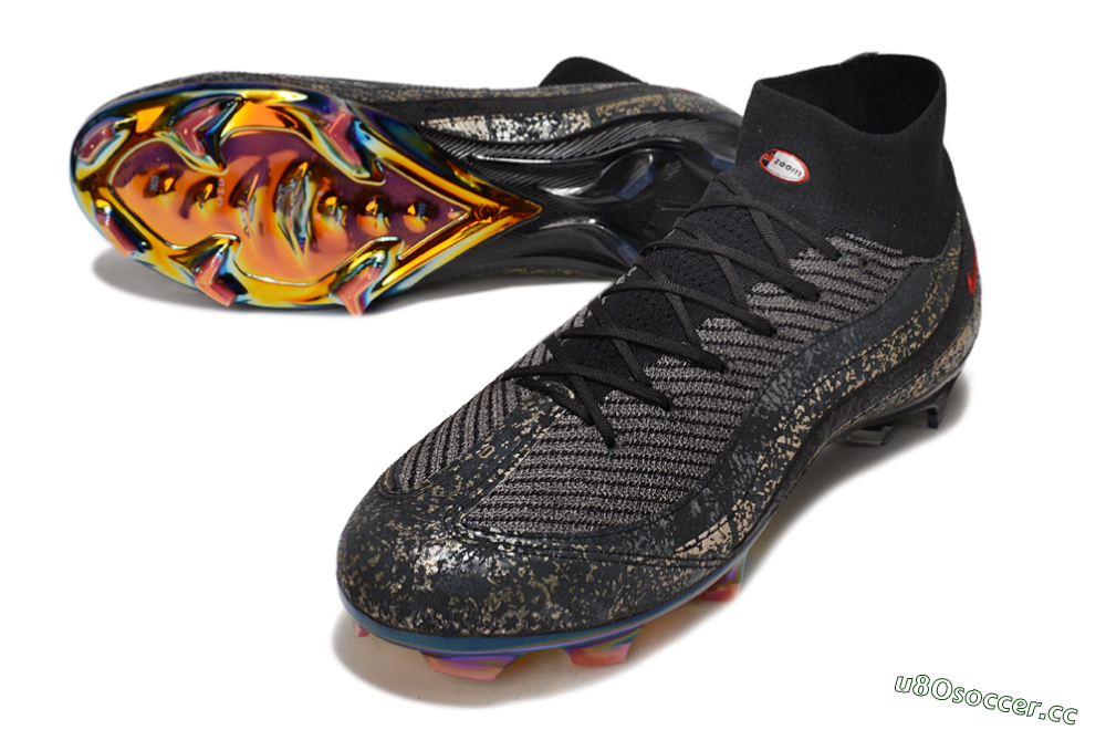 Unisex Nike Air Zoom Mercurial Superfly 10 Elite FG Firm Ground High-Tops Football Boots - Black/Grey/Red 3