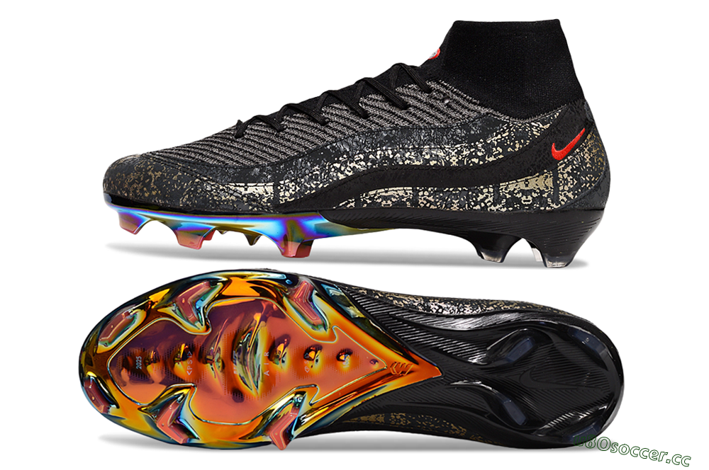 Unisex Nike Air Zoom Mercurial Superfly 10 Elite FG Firm Ground High-Tops Football Boots - Black/Grey/Red 1