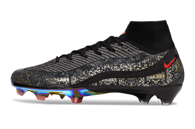 Unisex Nike Air Zoom Mercurial Superfly 10 Elite FG Firm Ground High-Tops Football Boots - Black/Grey/Red