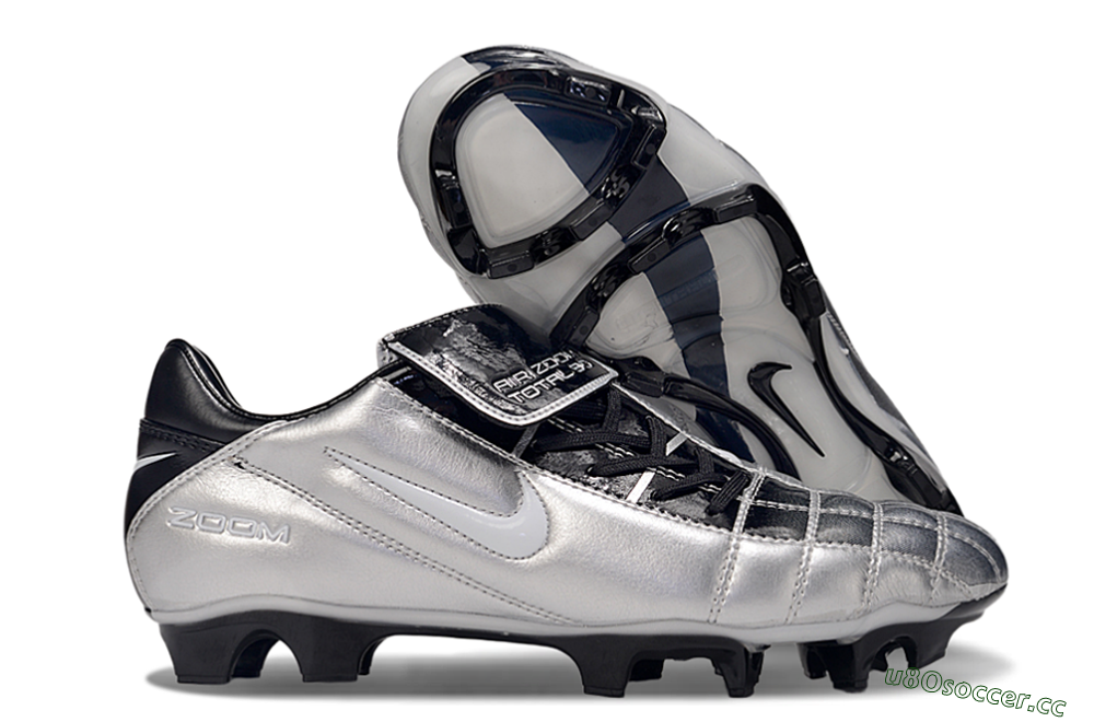 Men's Nike Air Zoom Total 90 III FG Firm Ground Low-Tops Football Boots - Silver/Black 2