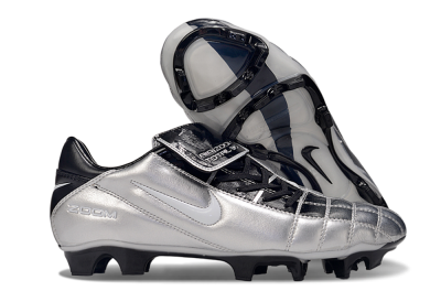 Men's Nike Air Zoom Total 90 III FG Firm Ground Low-Tops Football Boots - Silver/Black