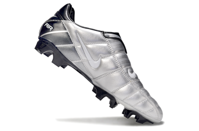 Men's Nike Air Zoom Total 90 III FG Firm Ground Low-Tops Football Boots - Silver/Black