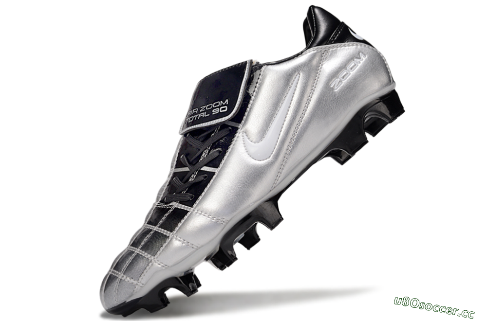 Men's Nike Air Zoom Total 90 III FG Firm Ground Low-Tops Football Boots - Silver/Black 5