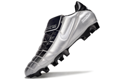 Men's Nike Air Zoom Total 90 III FG Firm Ground Low-Tops Football Boots - Silver/Black